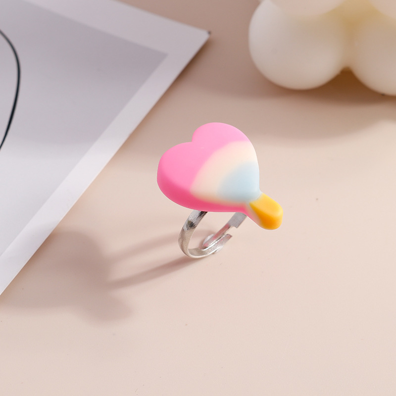 Childrenu0027s Day gift ring resin cute lollipop donut ice cream ring jewelry