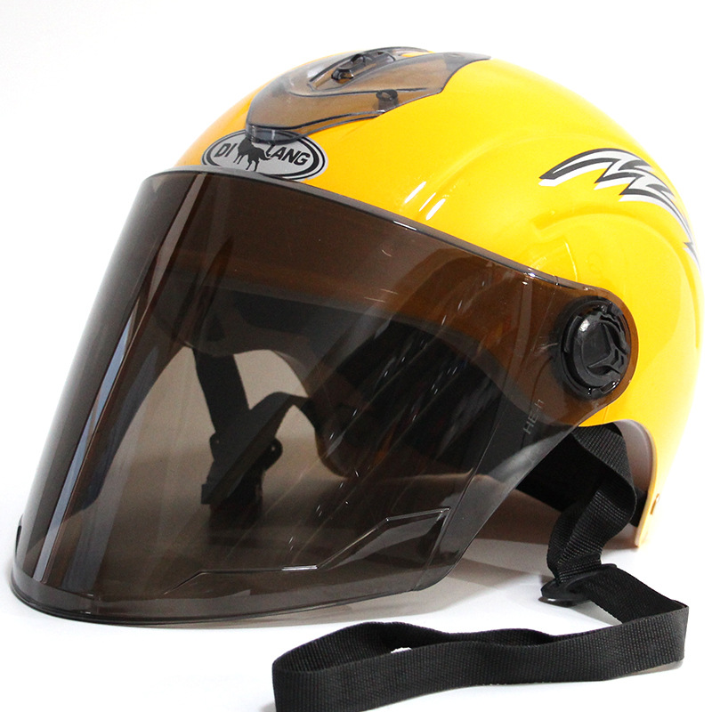 328 여름 헬멧 긴 렌즈-노란색 (보호 모자)