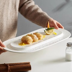 高級ホテル用品専用キッチン食器特色創意白色異形日本式寿司皿長方形皿