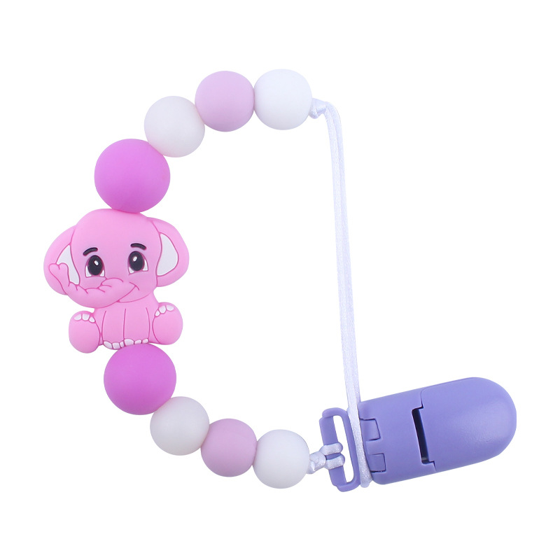 Bebé chupete cadena bebé creativo dibujos animados animal elefante silicona mordedura molar anti-gota cadena Nuevo