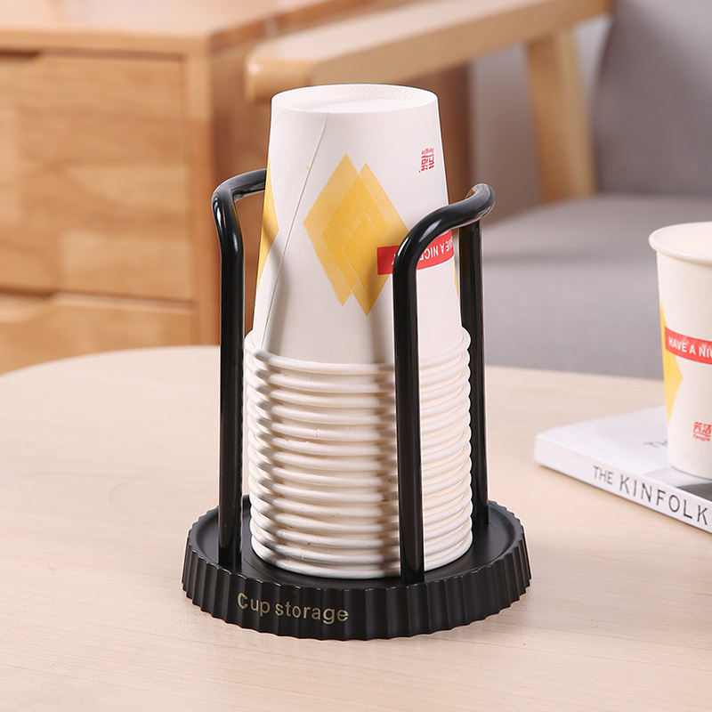 シンプルな紙コップホルダー家庭用使い捨てカップ収納棚多機能デスクトップコーヒーカップ収納棚カップ取り出し器|undefined
