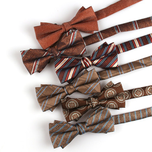 British Style Fashion Red Black Tie Men's Bow Groom Best Man Wedding Accessories Performance Dress Double Layer
