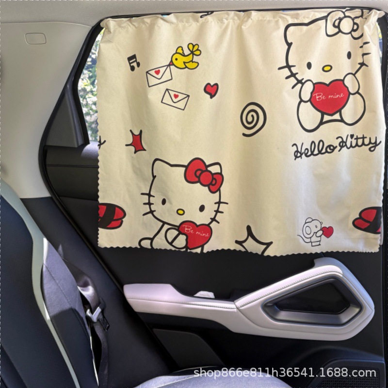 Cartoon Sunshade Curtain for Car, Sliding Car Curtain, Baby Uv Protection, Heat Insulation Car Curtain