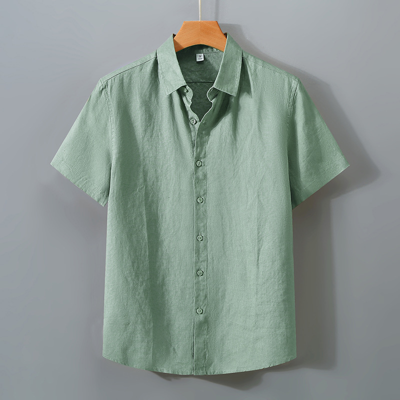 Summer retro solid color thin shirt for leisure