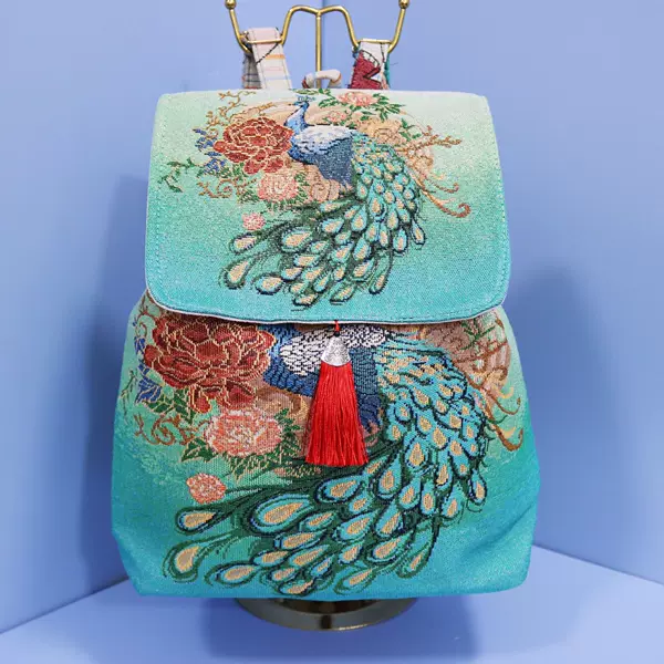 Ethnic Style Embroidered Bag, Women's Embroidered Backpack, Flip-Top Fashion Casual Women's Bag, Tassel Bag