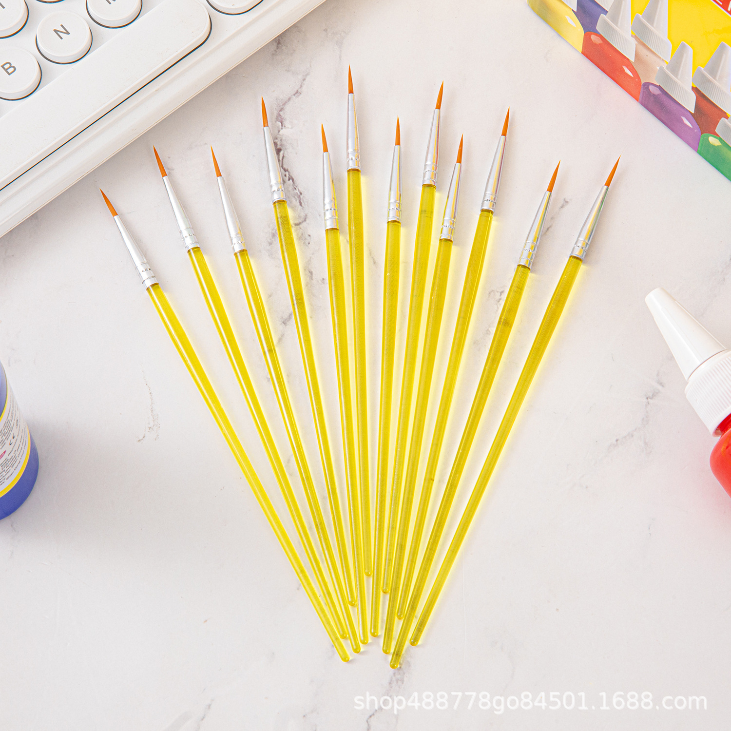 Fábrica directa pincel de dibujo de nylon azul pincel de cabeza plana graffiti pincel de dibujo de pintura pintores de arte diy