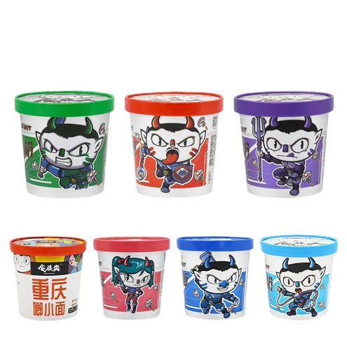 Food tribe people's hot and sour powder, spicy fried belly powder, barreled Chongqing authentic sweet potato powder, whole box wholesale Huajia snail powder