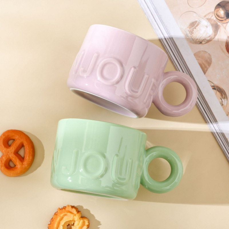 Tazas de café retro en línea, copas de copas de agua directa, regalos caseros, tazas de cerámica galvanizadas creativas, tazas de marca