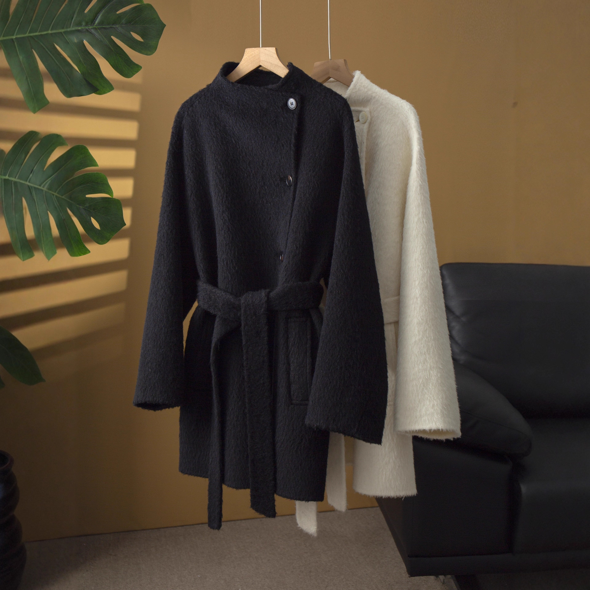 Suli Alpaca Wool Mid-Length Double-Sided Woolen Coat for Women, Loose Design, Elegant Woolen Outerwear, New Style