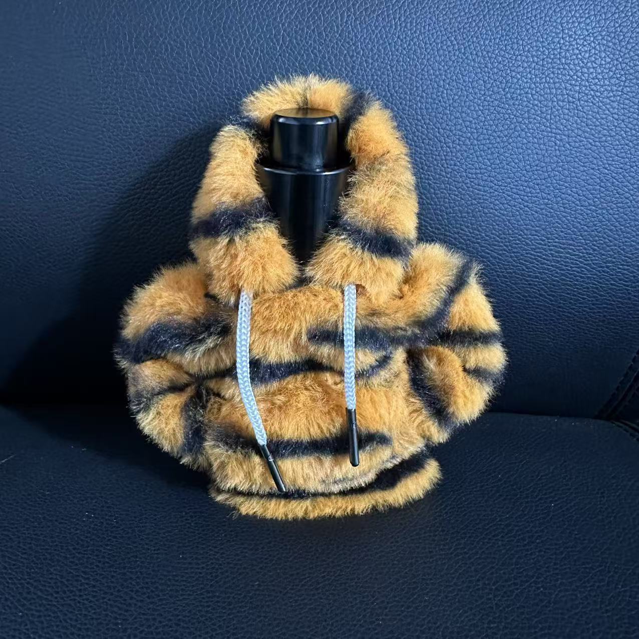 Cross-border plush car gear lever decorative gear handle headgear vests with hat lining protection anti-hand lever gear shift position accessories