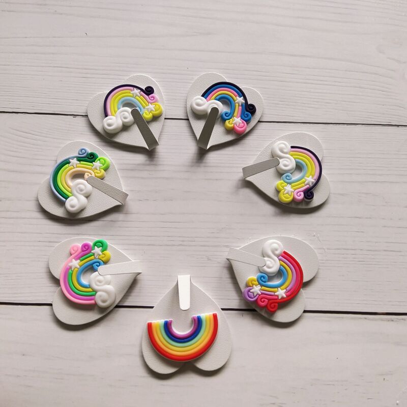 Punch-free cute little rainbow hook Wall self-adhesive student dormitory strong seamless sticky hook high viscosity Super hanging