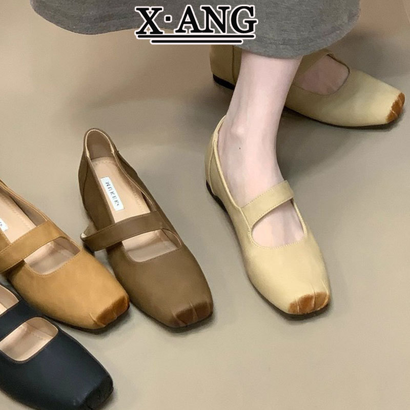 羊皮版法式玛丽珍鞋子女内增高女鞋2025新款一脚蹬软底猪鼻子单鞋|undefined