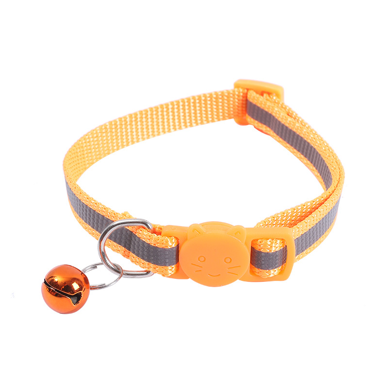 Collar de gatito ajustable de 1.0CM con barra reflectante, campana, collar de gato, cinturón de gato de nailon, cuerda de tracción, manga de cuello de gato