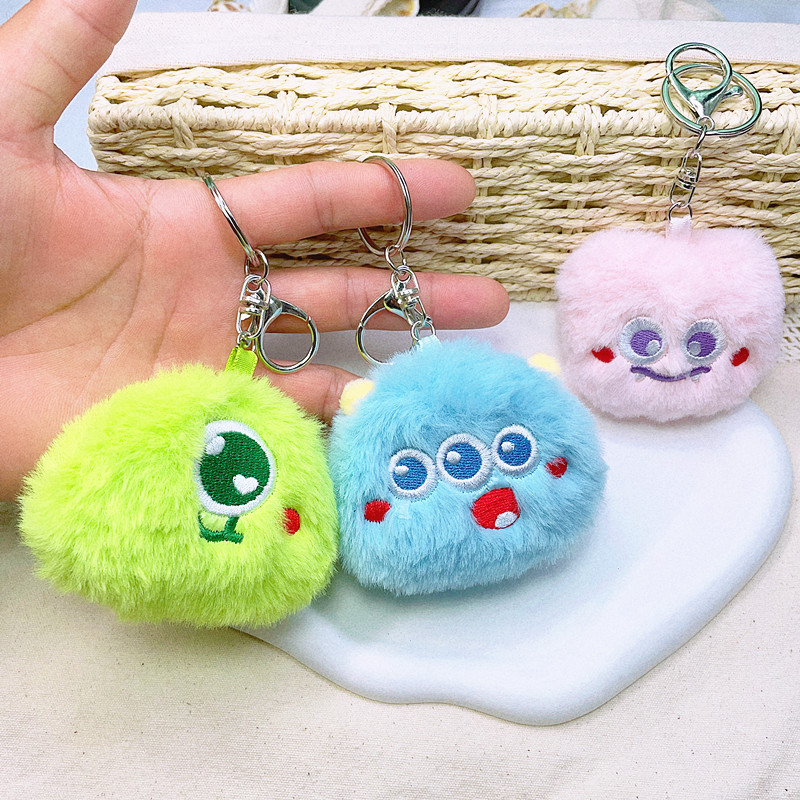 Zaino di peluche con piccolo mostro, piccolo ciondolo, grazioso portachiavi per auto femminile, anello per bambola, decorazione per borsa_voghion.com