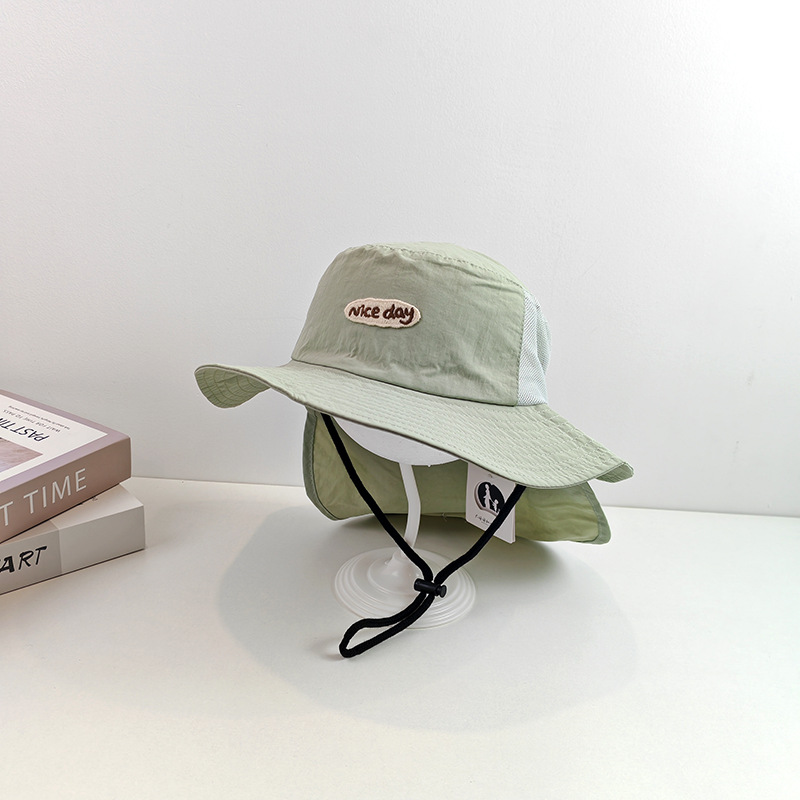 Sombrero de pescador para niños coreanos primavera y verano delgado gorra de cuello de secado rápido gorra de escalera para niños y niñas sombreros de escalera para proteger el sol