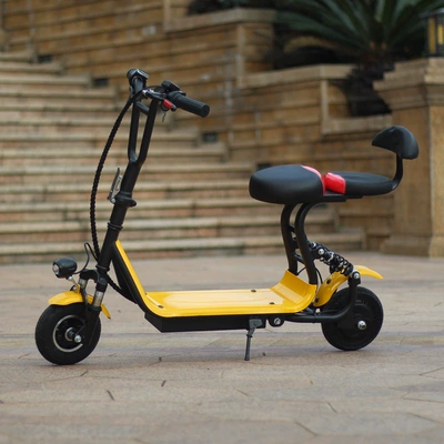 Elektrikli motosikletlər double seat with shock absorption - yellow-bare-car-without-batteries