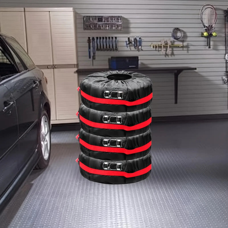 Car Spare Tire Cover, Full-Coverage Tire Cover, Waterproof and Dustproof Protective Cover, Snow Tire Cover, Protective Taffeta Storage Bag