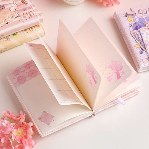 36k notebook, cute and super cute girl coloring pages, magnetic buckle book set, exquisite notebook, student stationery notebook