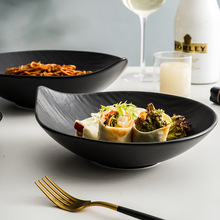 陶瓷碗浅碗大碗家用拉面碗水果沙拉碗小吃碟子盘子配菜盘创意酒店