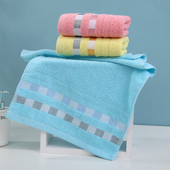 Cotton Towel Wholesale Ribbon Gingham Home Absorbent Face Towel Gift Labor Protection Gift Towel Embroidered Logo