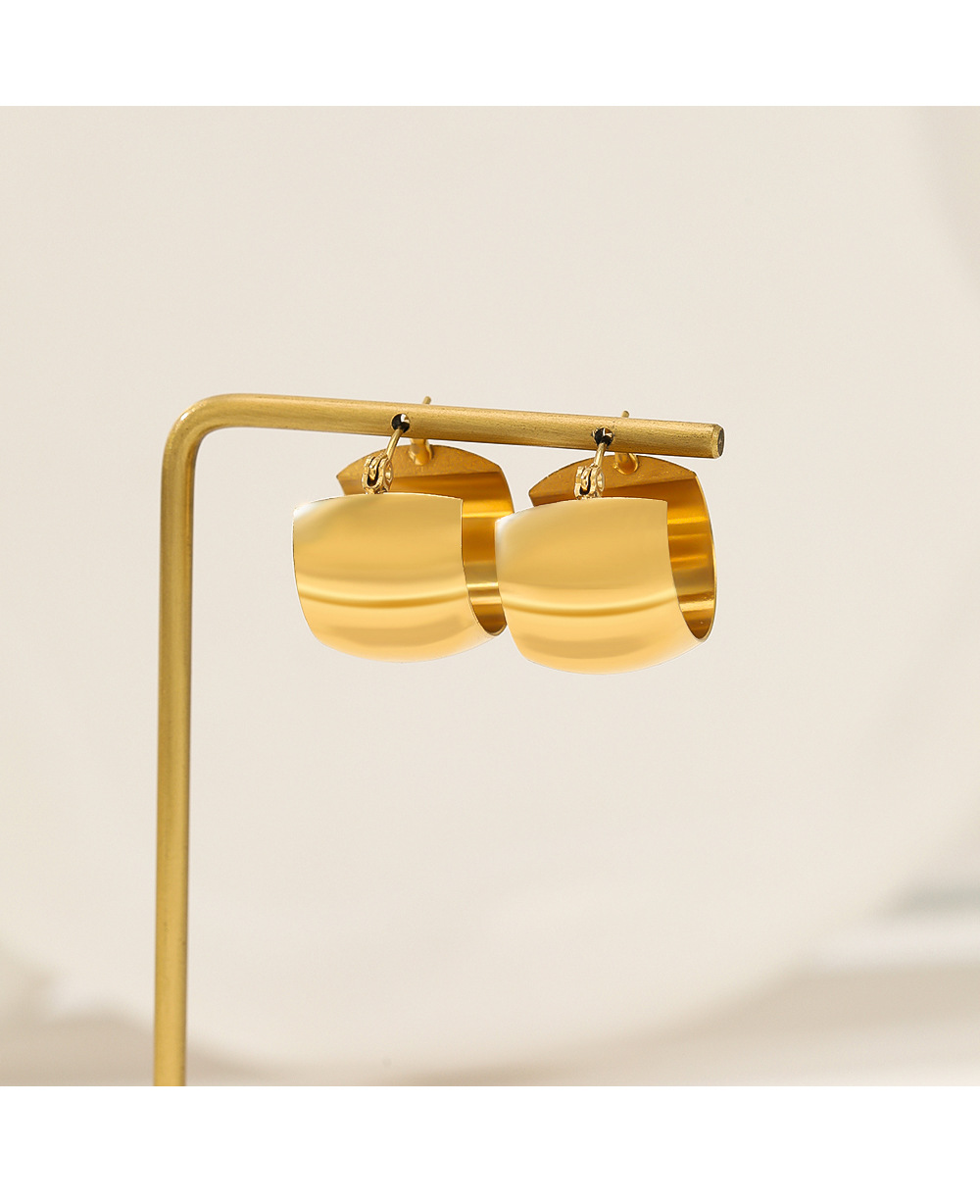 Fashion Simple Style Geometric Stainless Steel Plating Earrings