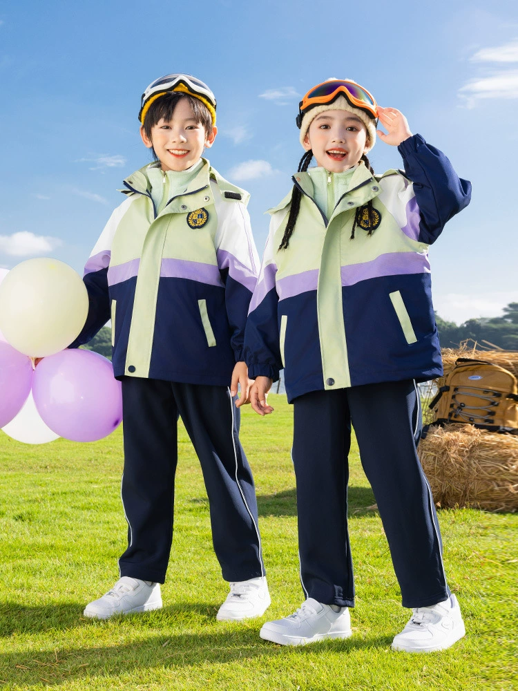 Uniform for elementary school students, jacket, children's demi-season autumn set for kindergarten, 3 piece set, autumn season