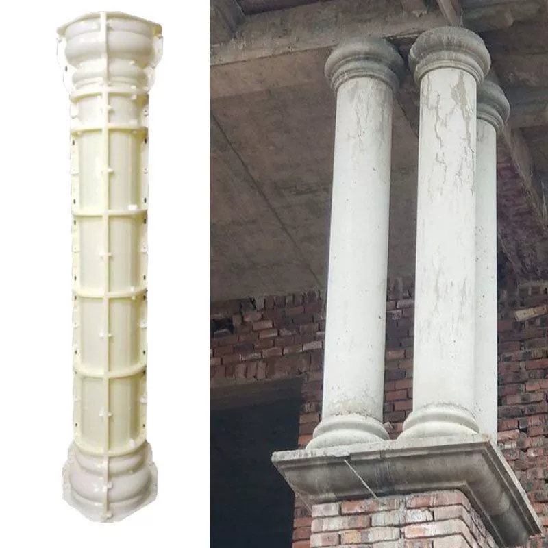 Небольшая римская колонна цилиндрическая глянцеобразная цилиндрическая форма цементная самодельная строительная опалубка наружная внешняя стена декоративная вилла с канавкой
