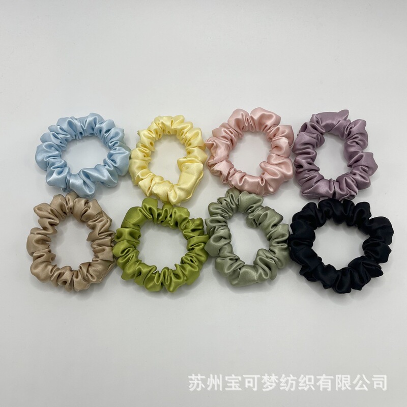 22 Momme Heavy Silk Scrunchie 2cm Elastic Band 100% Mulberry Silk Ins-Style Satin Hair Accessory Bun Hair Tie