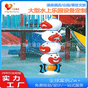 Factory Direct Sales Water Park Water Play Equipment Fiberglass Four-Headed Clown Water Spray Sketch Swimming Pool Water Spray Slide