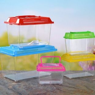 Plastic Shipping Box for Small Fish Tank, Pet Feeding Hamster Box, Portable Small Fish Tank, Transparent Stall Box, Cool Press