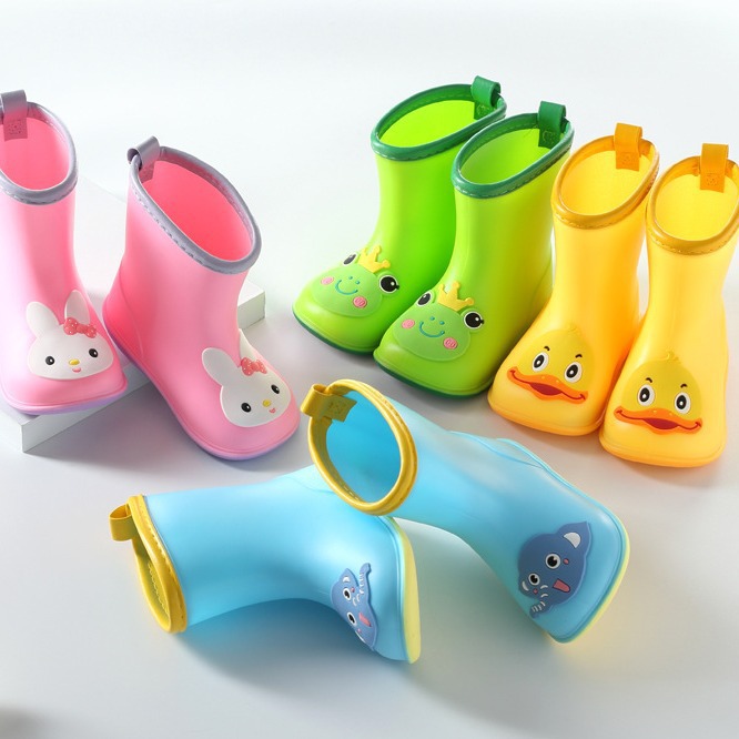 Baoyu Kidsren's Rain Boots for Men and Women, Mid-Calf Rain Boots for Infants and Toddlers 1-6 Years Old, Water Shoes, Rubber Shoes, Cross-Border Kidsren's Shoes
