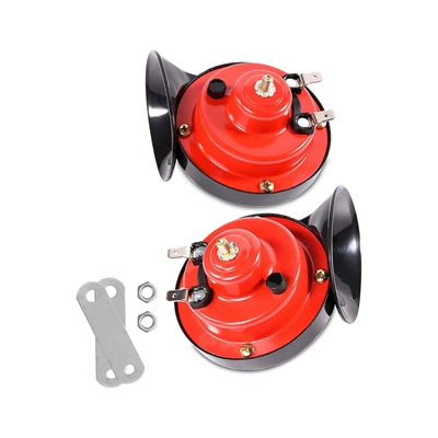 12V high bass snail Car horn/tweeter - a-pair-of-red-12v