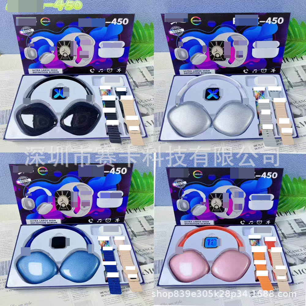 Cross-Border R0Ck-450/460 Smart Watch for Men, Multi-Functional Bluetooth Headset Set, Long Battery Life, Sports Heart Rate