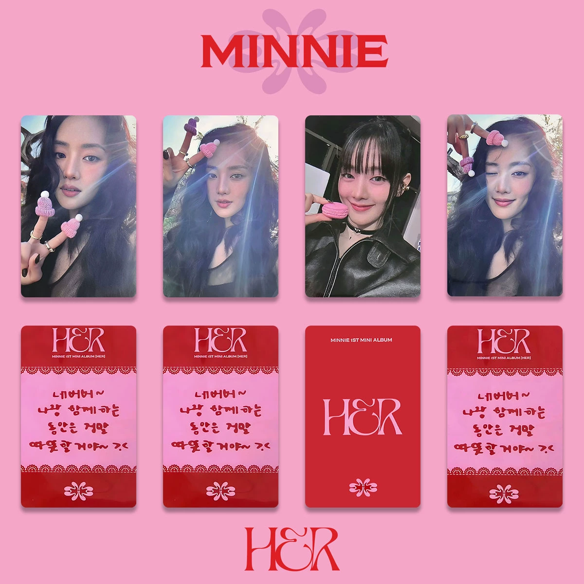 Фотоальбом набор карточек (GIDLE Minnie K4) 5 шт., 5,4×8,6 см, двустороннее глянцевое покрытие