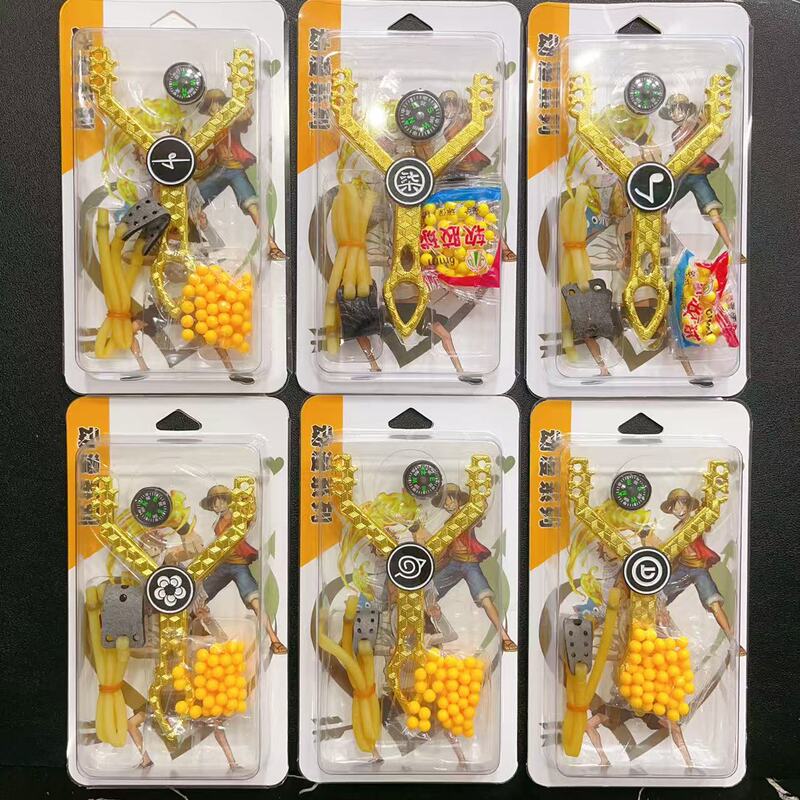 Anime Peripheral Anime Slingshot Shooting Toy Metal with Compass Kidsren's Competitive Three-Piece Toy Model