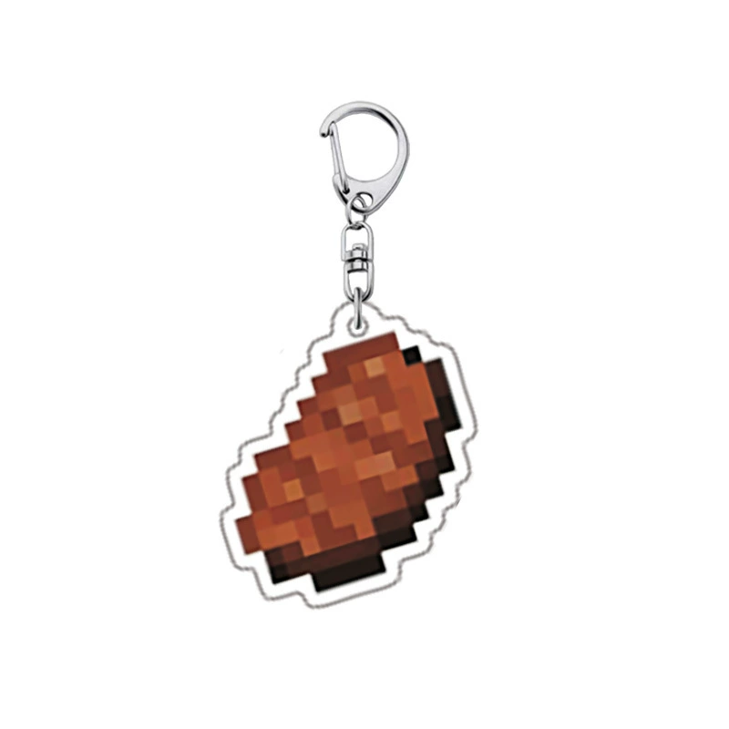 Акриловый брелок в стиле Minecraft 2D, 4×4 см, настраиваемый подвес (золотое яблоко, тотем)