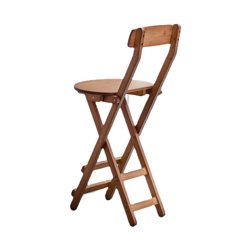 Silla plegable portátil hogar madera maciza comedor silla taburete Silla de bar moderno minimalista leche tienda de té recepción silla trasera image 7