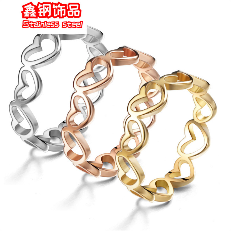 creative design ring heart shaped stainless steel