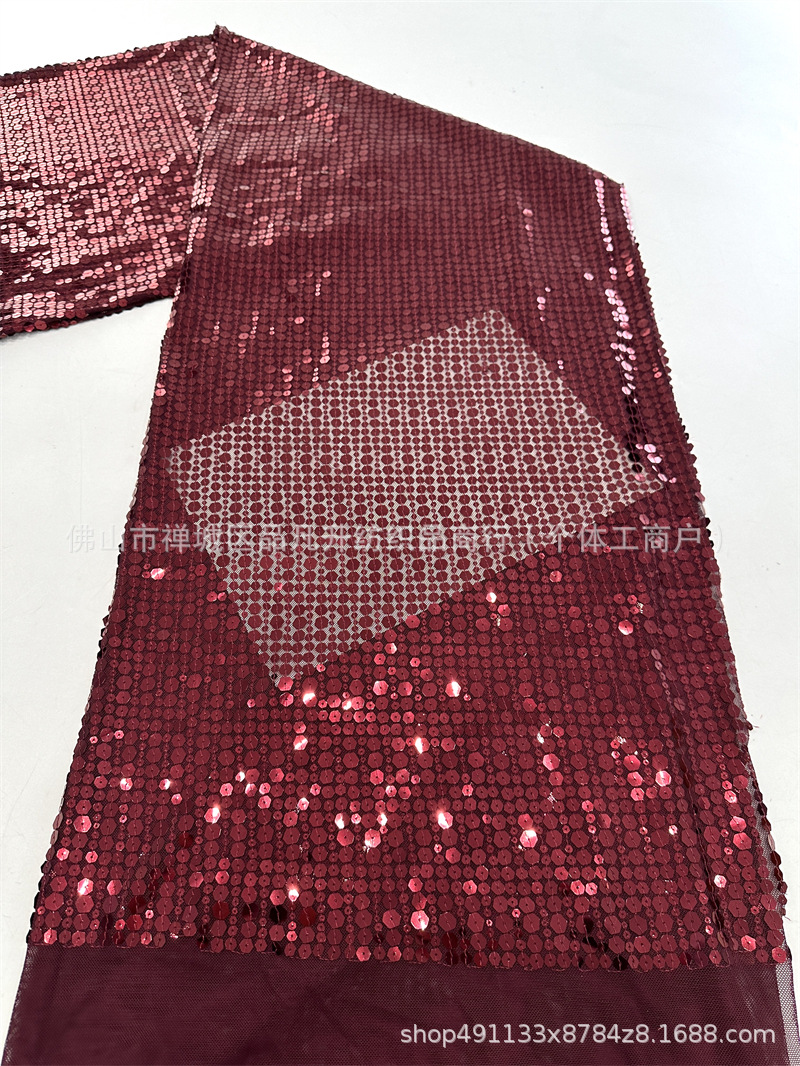 Ventas calientes de tamaño de diafragma de perlas de tela de tubo de diafragma hexagonal completo vestido de noche vestido de rendimiento tela de malla elástica