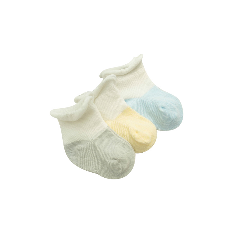 Calcetines delgados del bebé de la malla del algodón fino del verano 0-1 años de edad calcetines flojos deshuesados recién nacidos de la boca del bebé 0-3 años calcetines del algodón