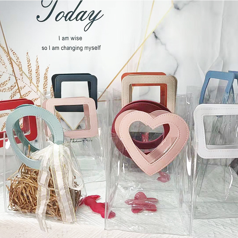 Ready-Made Gift Bags, Transparent Bags, Pvc Handbags, Birthday Hand-Carrying Gift Bags, Christmas Gift Packaging Bags