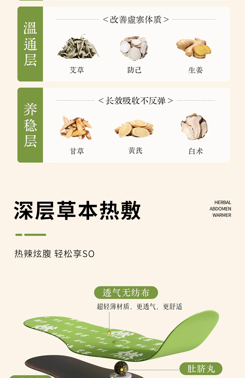 Cross-Border Herbal Belly Patches, Belly Stickers, Lazy Man's Mugwort Light Patches, Belly Acupoint Moxibustion Patches, Waist Warming Patches detail image