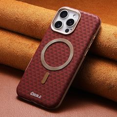 适用iPhone17PROMAX山峰三角纹磁吸肤感手机壳苹果16商务高级感15