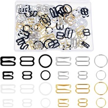 跨境内衣调节扣120个可调夹子固件备用扣金属和包胶扣锁扣3款2码