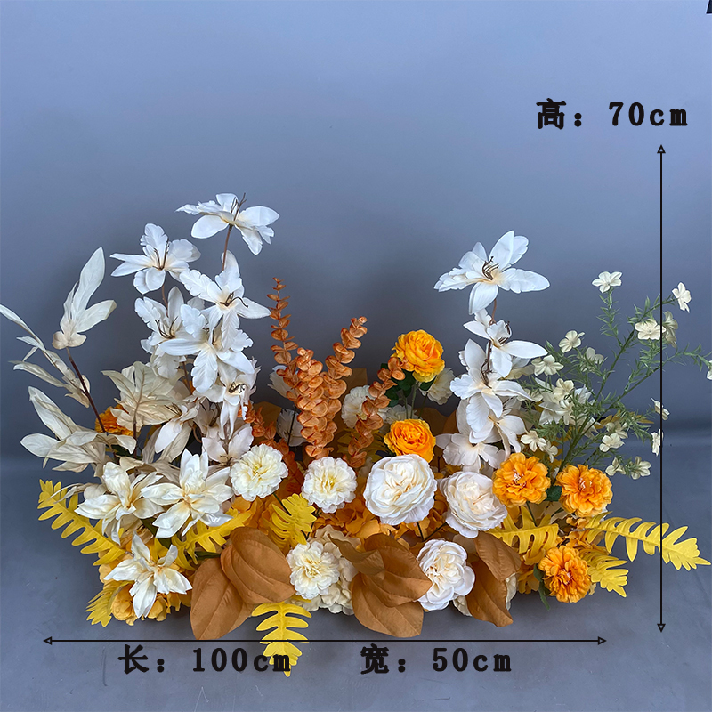 新款婚庆装饰地排花婚礼花艺T台路引花花酒店迎宾排花艺|undefined