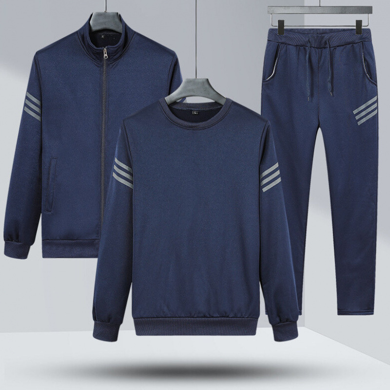 Primavera y otoño nuevos trajes deportivos para correr hombres cardigans pantalones largos de tres piezas set set set set de mediana edad set casual