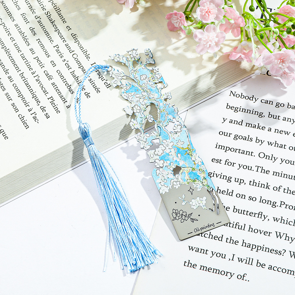 12g Weight Bookmark Stationery Type 1 Piece Quantity School, Graduation Occasion Metal Material Oil Painting Pattern Retro Style 1 Piece Oil Painting School Graduation Metal Retro Bookmark 5