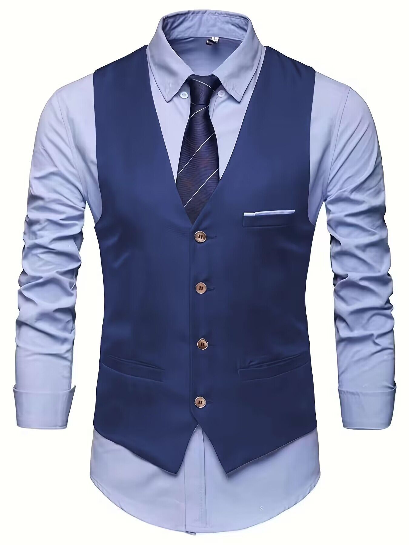 Código europeo 2024 primavera nueva ropa de hombre de comercio exterior transfronterizo europeo y americano simple chaleco de traje de caballero de un solo pecho