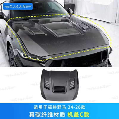 Big Surrounded — deflectors, hood, and fender flares - model-c-engine-cover-genuine-carbon-fiber