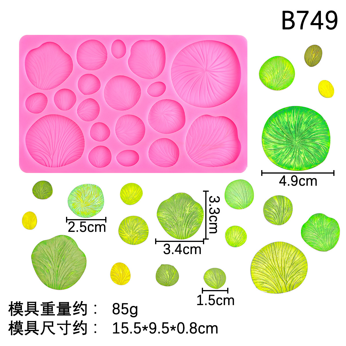 Molde de silicona de hongo hongo molde de chocolate de pastel de fondant de hongo